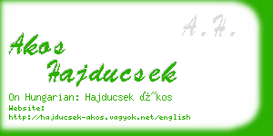 akos hajducsek business card